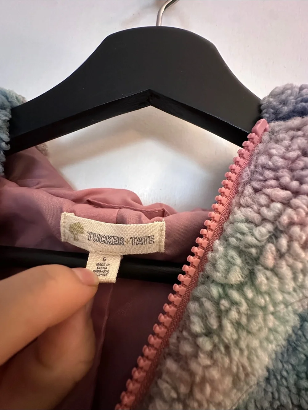 Tucker + Tate Multicolor Sherpa Jacket with Pink Zip